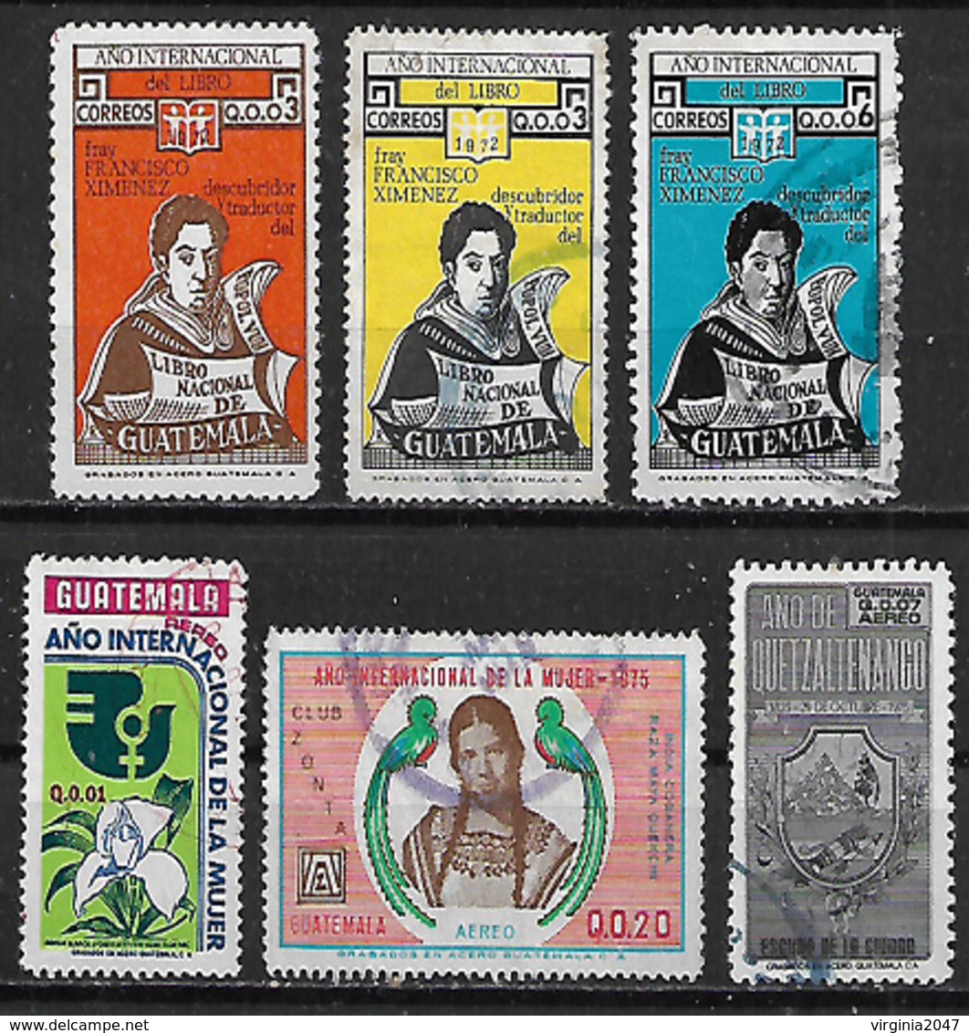 1975 Guatemala Año Internac. Del Libro-año Internac. De La Mujer-quetzaltenango 6v - Guatemala
