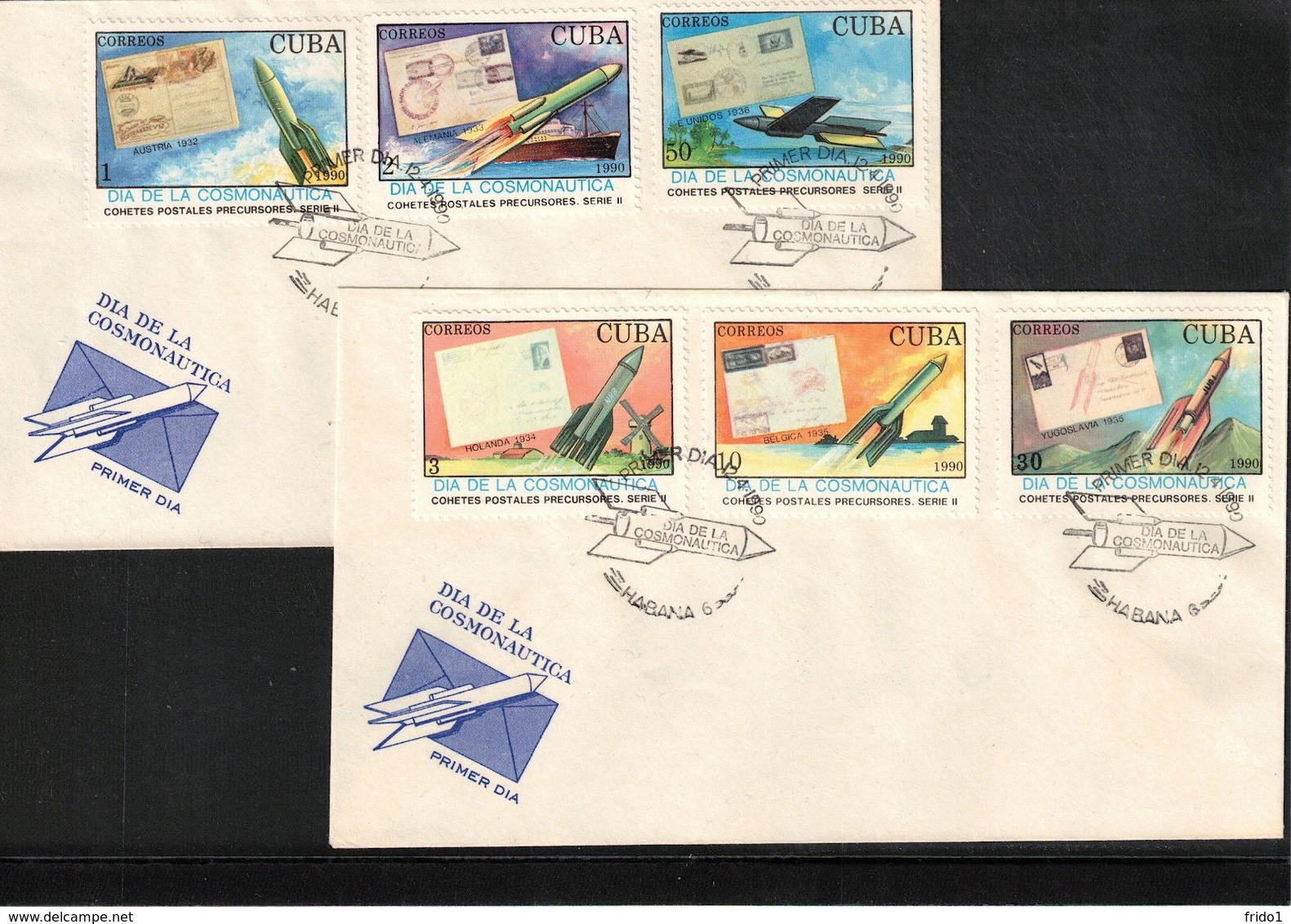 Cuba 1990 Space / Raumfahrt Interesting Letters FDC - Amérique Du Sud