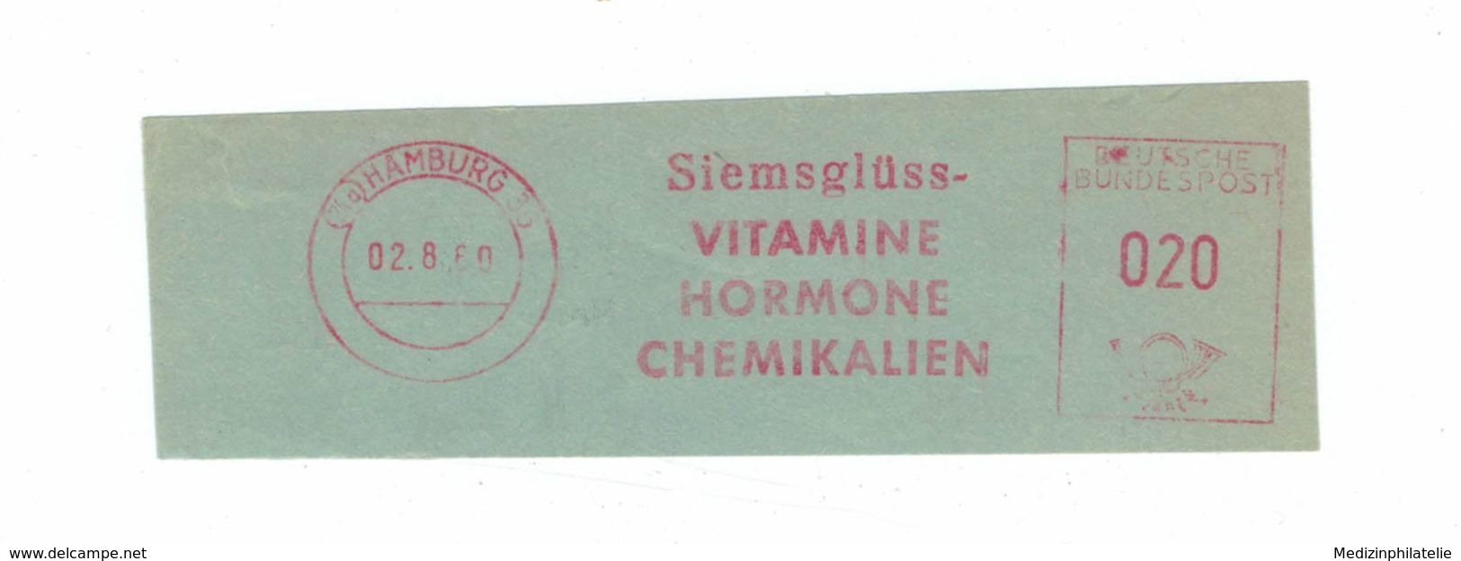 Briefausschnitt AFS - Hamburg 1960 - Siemsglüss Vitamine Hormone Chemikalien - Pharmacy