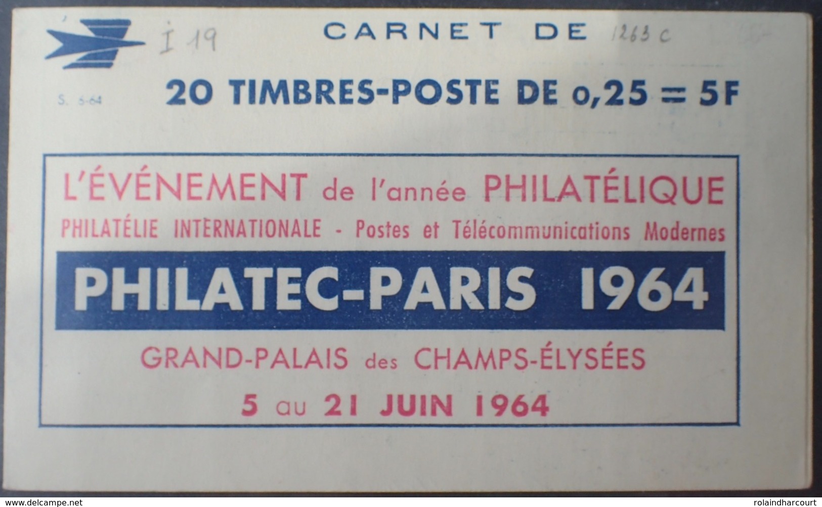 R1319/131 - 1964 - PHILATEC PARIS 1964 - TYPE MARIANNE DE DECARIS - CARNET N°1263-C4 NEUF** - Cote (2020) : 100,00 € - Autres & Non Classés