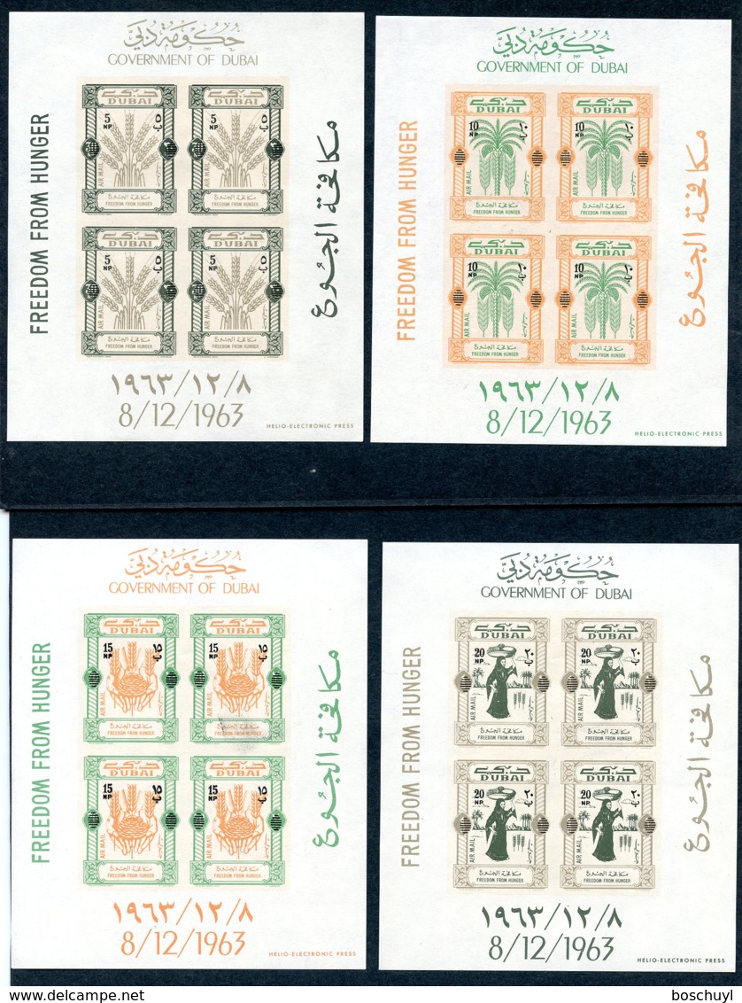 Dubai, 1964, Freedom From Hunger, FAO, United Nations, MNH, Michel Block 30-33 - Dubai