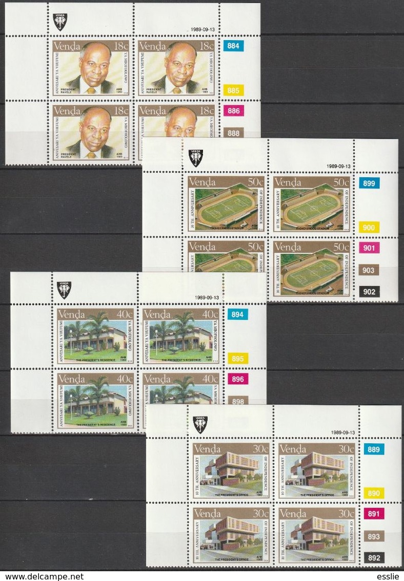 Venda - 1989 - 10th Anniversary Of Independence - Complete Set Control Blocks - Venda