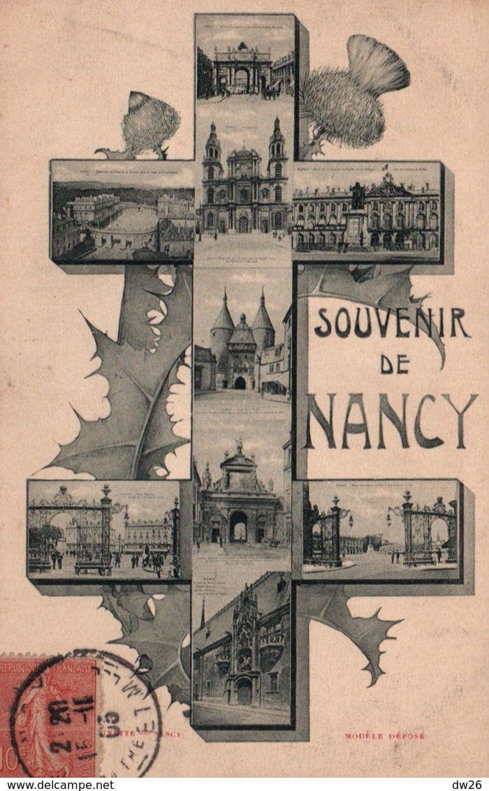 Souvenir De Nancy - Multivues Dans Croix De Lorraine - Edition Garnier Et Chauvette - Souvenir De...