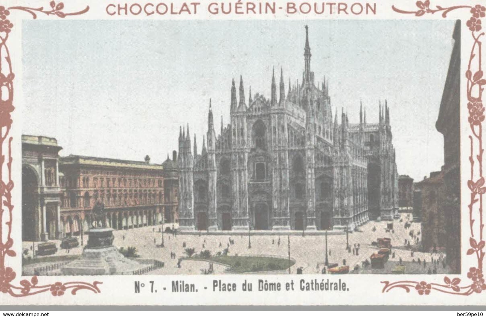 CHROMO  CHOCOLAT GUERIN-BOUTRON  VOYAGE EN ITALIE  PLACE DU DOME ET CATHEDRALE - Duroyon & Ramette