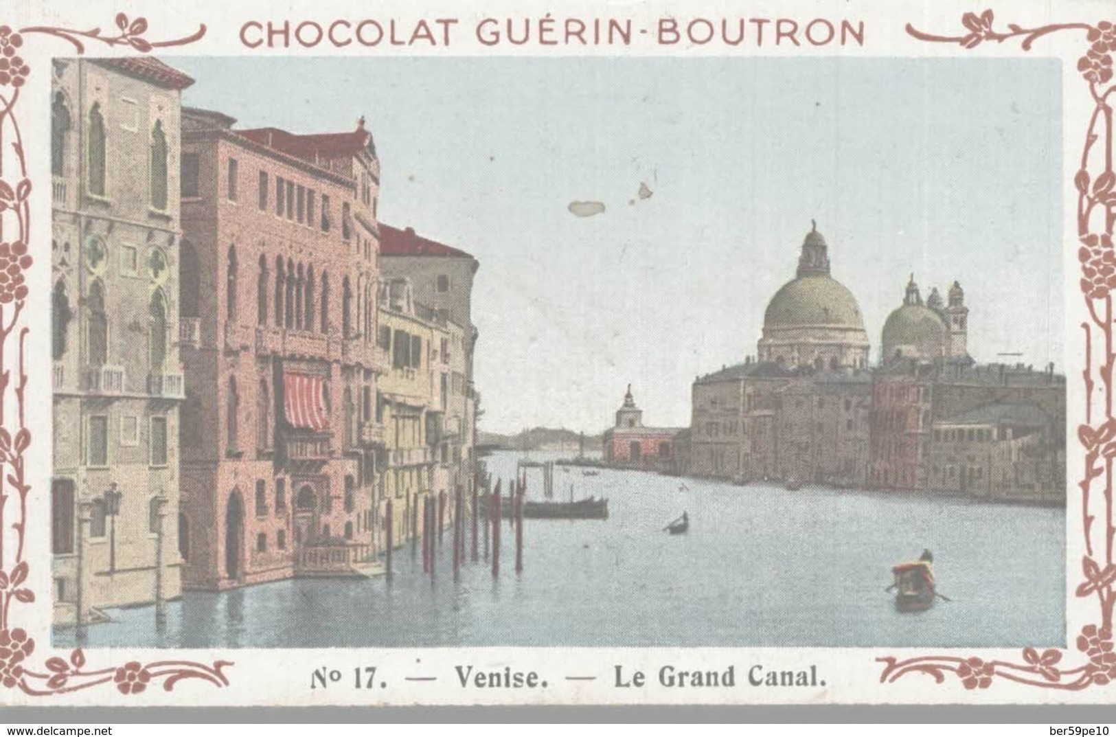 CHROMO  CHOCOLAT GUERIN-BOUTRON  VOYAGE EN ITALIE  VENISE  LE GRAND CANAL - Duroyon & Ramette