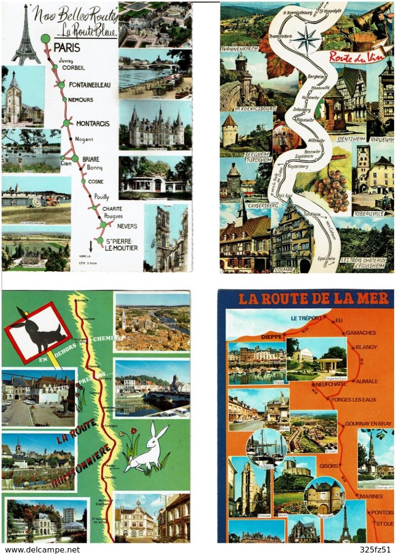 ROUTES - ITINERAIRES / Lot De 70 CPM écrites - 5 - 99 Cartes