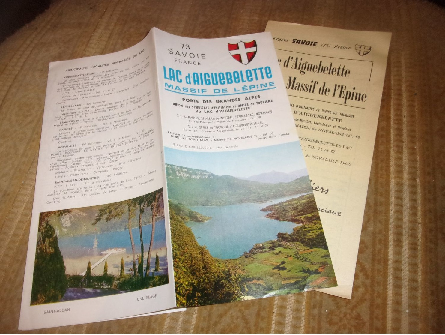 DOCUMENTS  PUB .. SUR  SAVOIE LAC D AIGUEBELETTE VERS 1960/1970 - Reclame