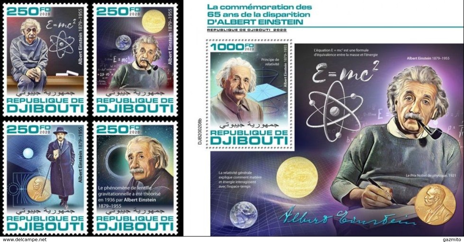 Djibouti 2020, Einstein, Eclipse, 4val +BF - Physics