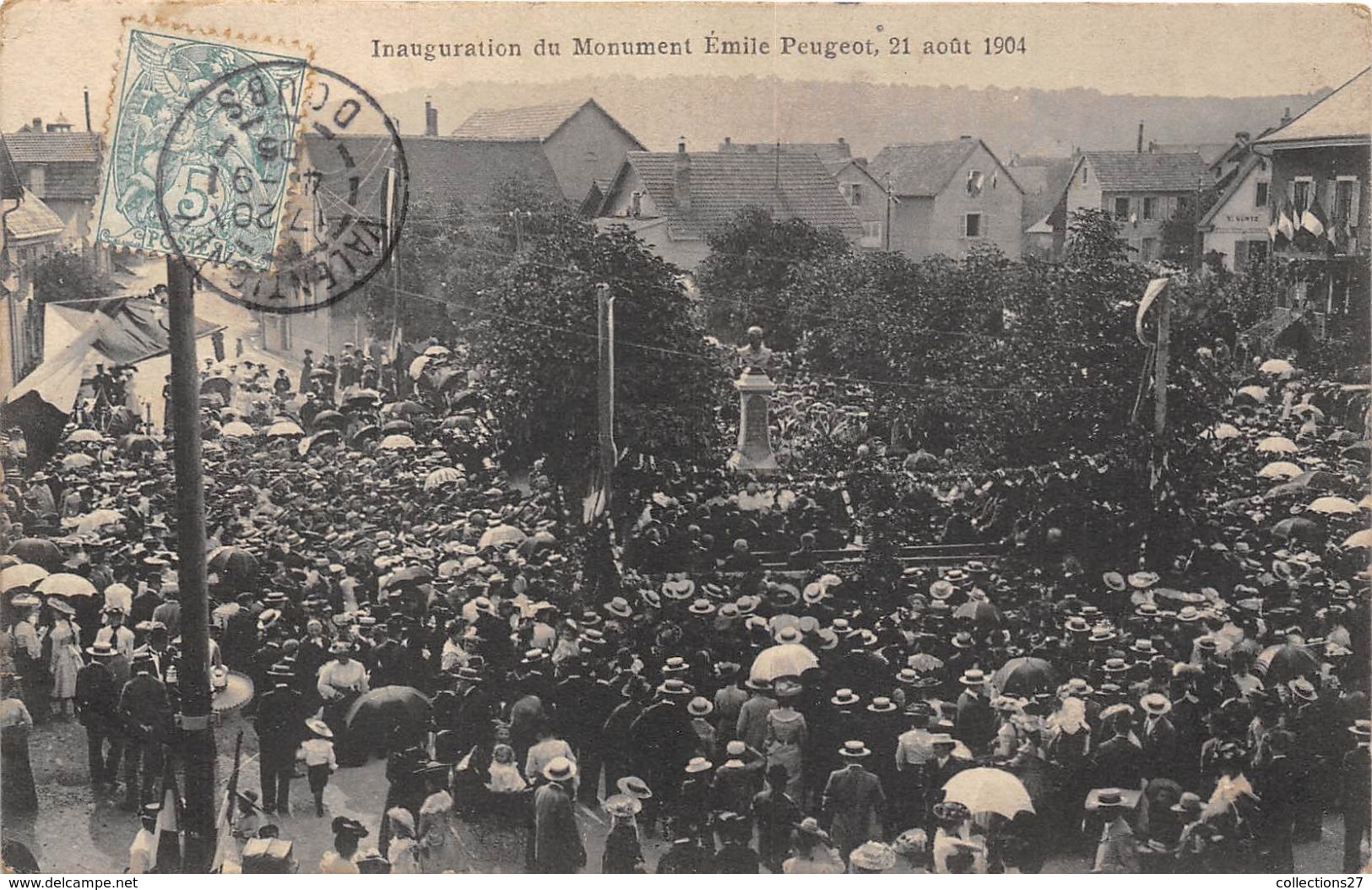 25-VALENTIGNEY- INAUGURATION DU MONUMENT EMILE PEUGEOT , 21 AOUT 1904 - Valentigney