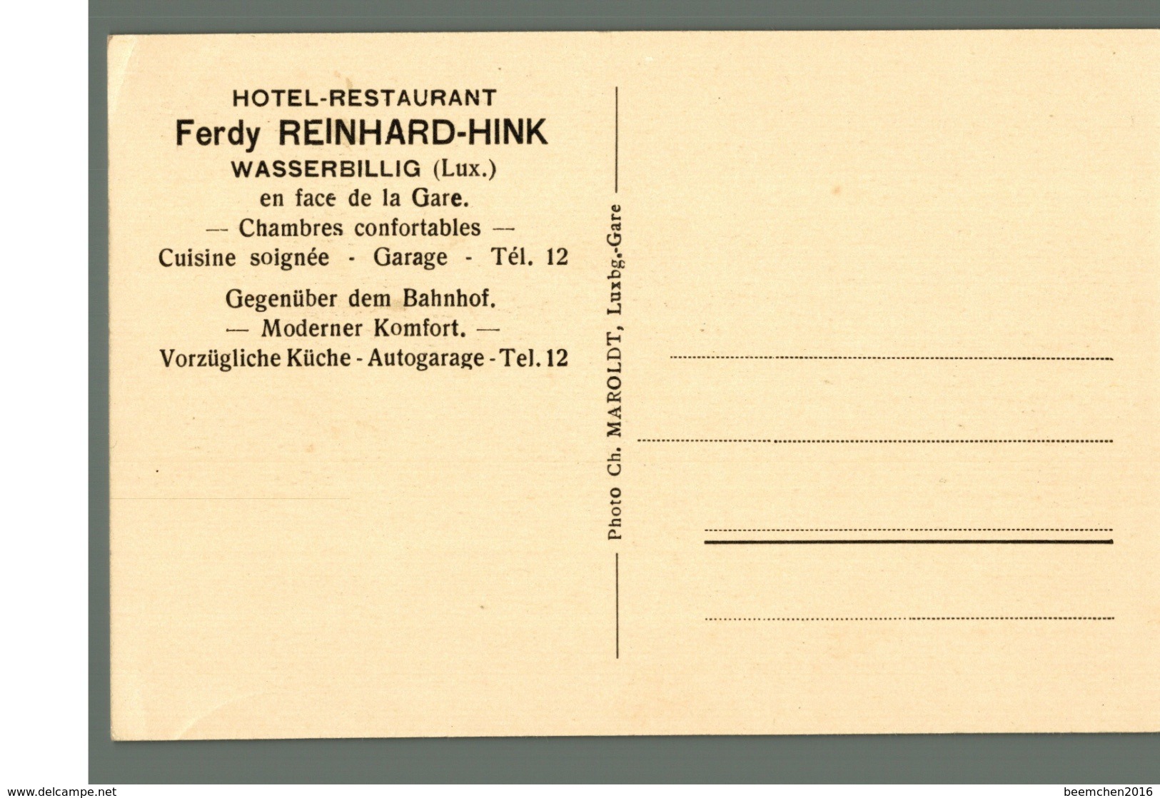 LUXEMBOURG - WASSERBILLIG, Hotel-Restaurant Ferdy REINHARD-HINK, Terrasse Au Jardin - Other & Unclassified