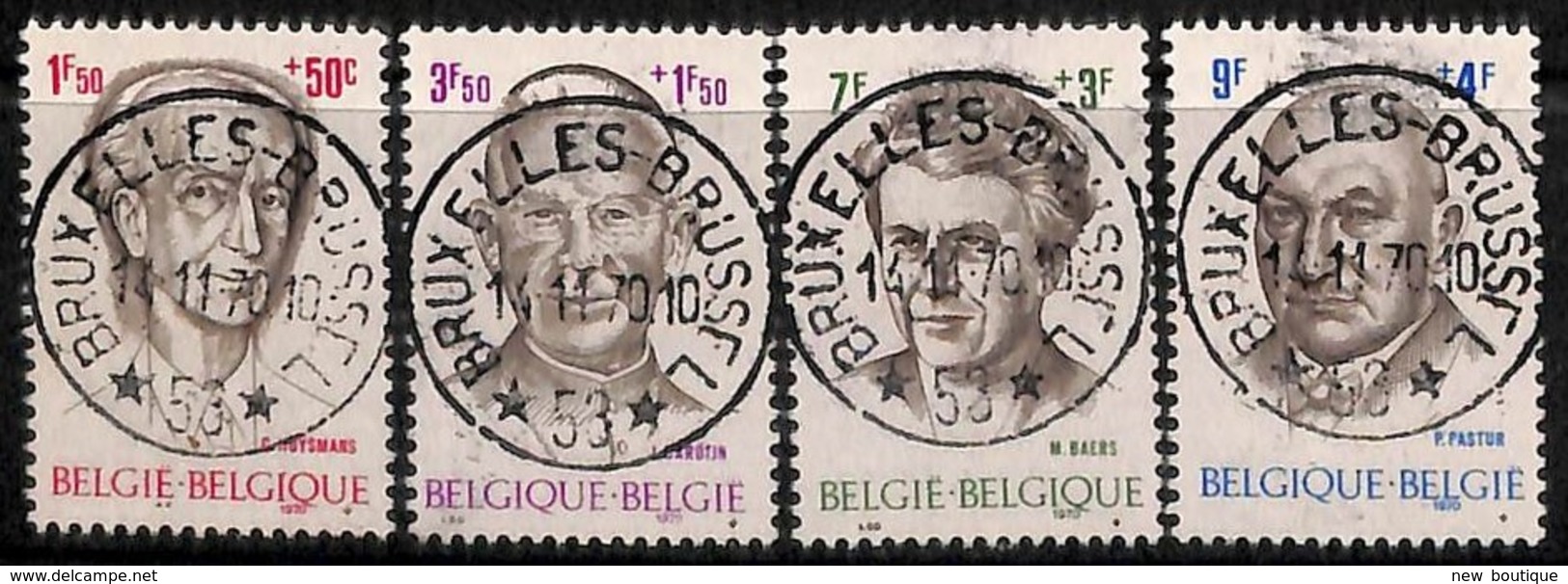 NB - [813166]TB//O/Used-BELGIQUE 1970 - N° 1557/60, Philanthropique, Personnalités, Obl Concours, SC - Oblitérés