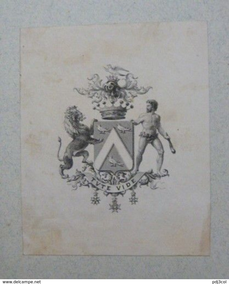 Ex-libris Héraldique XIXème - BELGIQUE - JEAN DE WITTE - Anvers - Bookplates