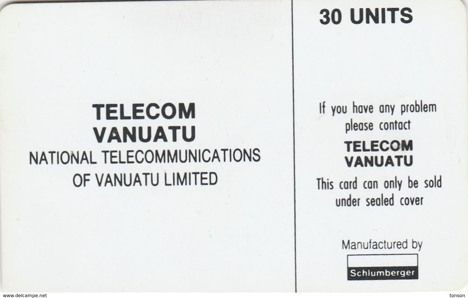 Vanuatu, VAN-T-14a, TVL Logo 30 - SC7 (Without CN), 2 Scans. - Vanuatu