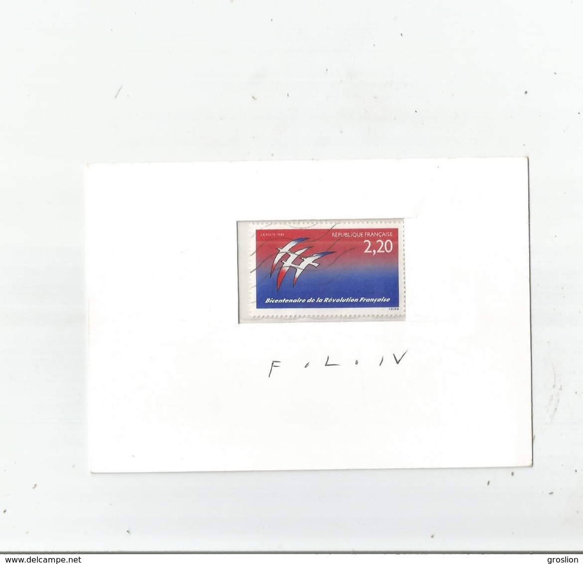 FOLON JEAN MICHEL (1934 UCCLE 2005 MONACO) ARTISTE BELGE UNE DE SES OEUVRES GRAVURE TIMBRE AVEC AUTOGRAPHE - Other & Unclassified