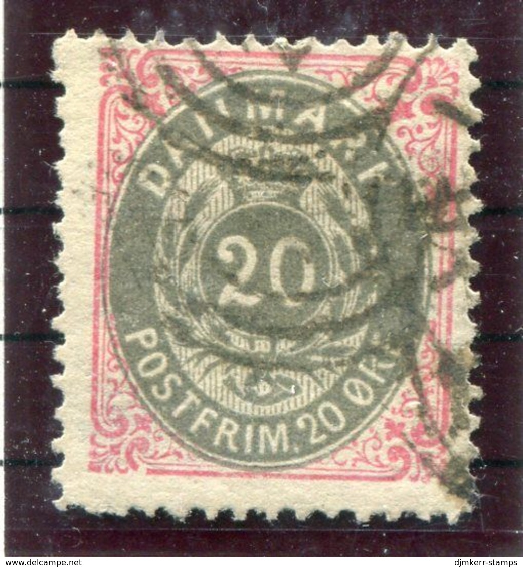 DENMARK 1875 Numeral In Oval 20 Øre With Pearl Flaw  Used. Michel 28 I YA - Gebraucht