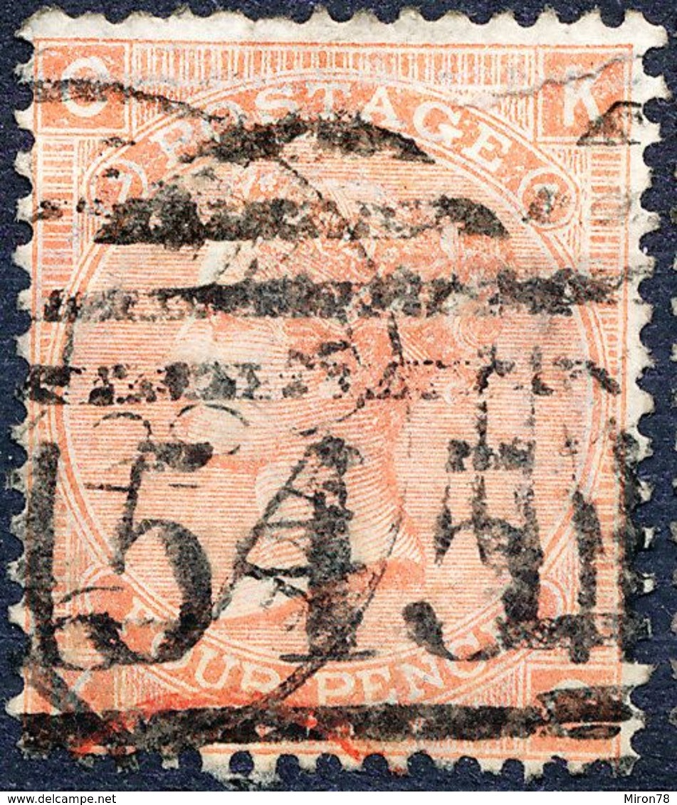 Stamp GREAT BRITAIN 1865 4p Used Lot35 - Used Stamps