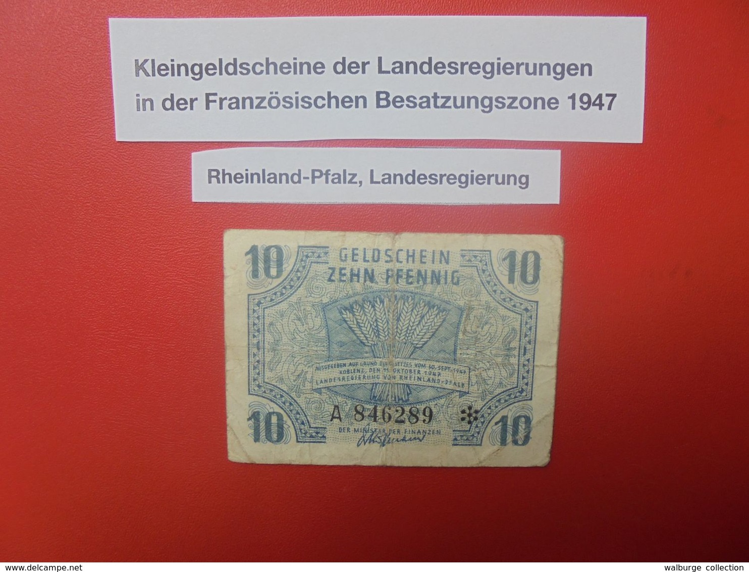 OCCUPATION FRANCAISE :RHEINLAND-PFALZ 10 PFENNIG 1947 CIRCULER(B.17) - Altri & Non Classificati