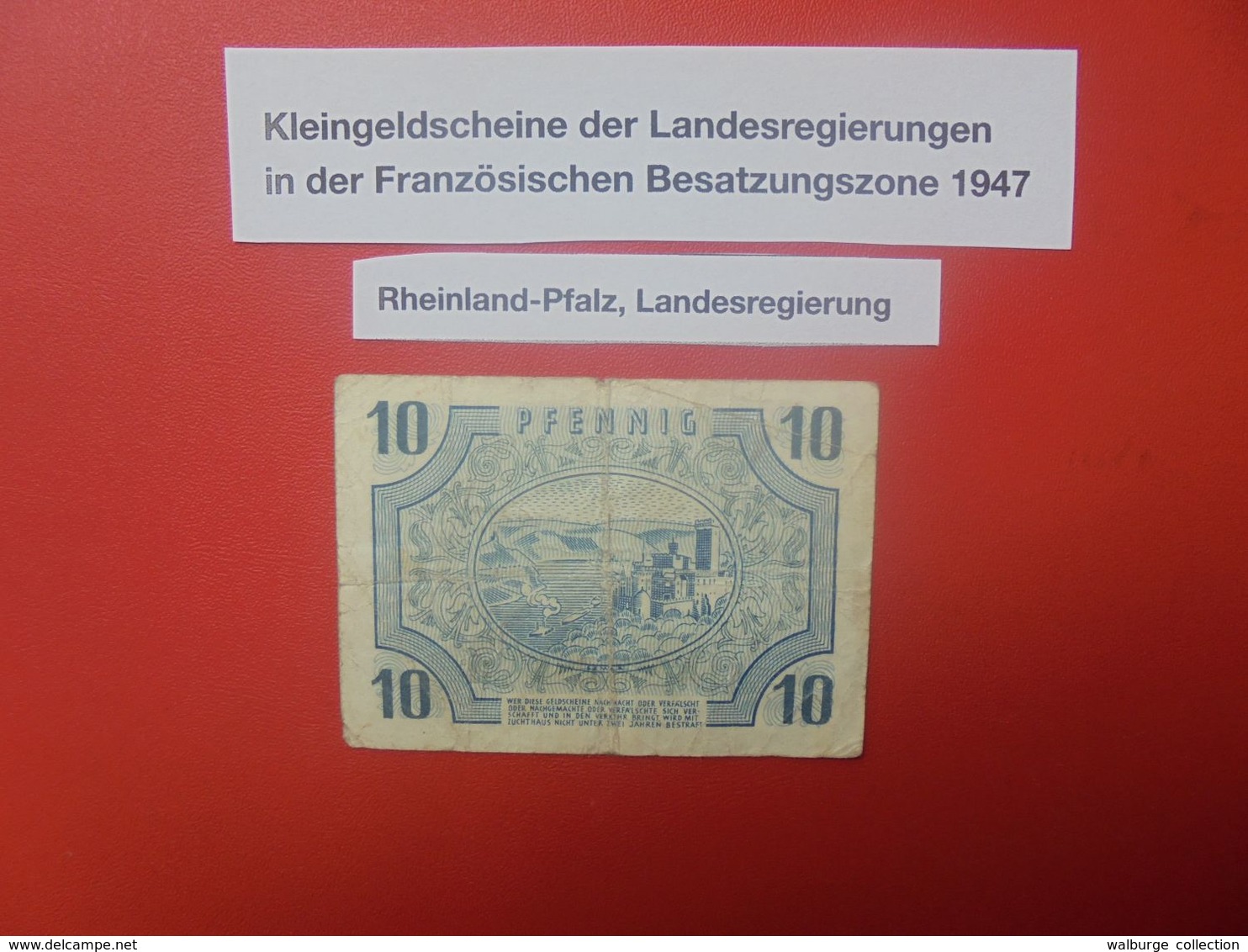 OCCUPATION FRANCAISE :RHEINLAND-PFALZ 10 PFENNIG 1947 CIRCULER(B.17) - Altri & Non Classificati