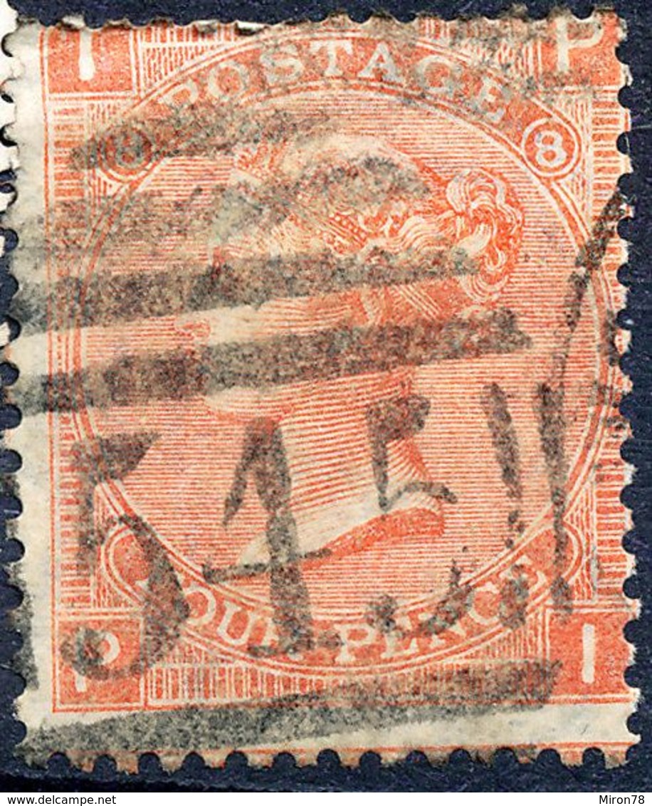 Stamp GREAT BRITAIN 1865 4p Used Lot39 - Oblitérés