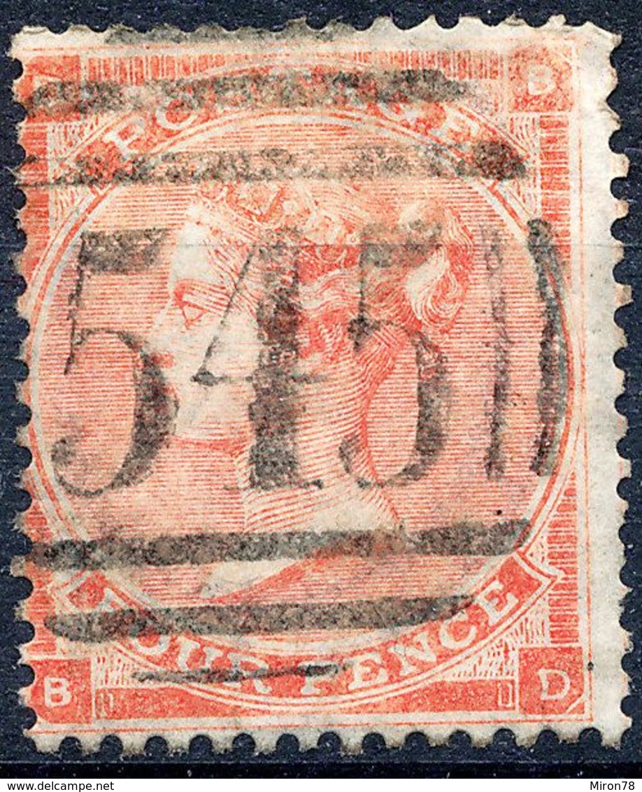 Stamp GREAT BRITAIN 1865 4p Used Lot57 - Used Stamps