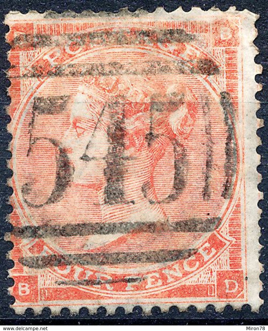 Stamp GREAT BRITAIN 1865 4p Used Lot57 - Gebruikt