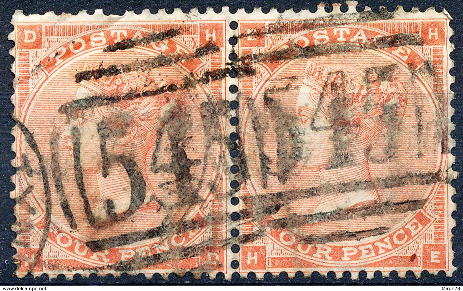 Stamp GREAT BRITAIN 1865 4p Used Lot60 - Gebraucht