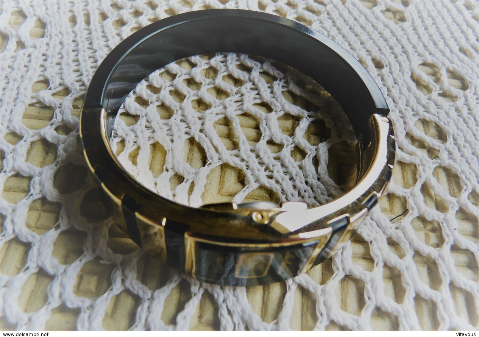 Montre Bijou Femme à Quartz  LCD - Bracelet  D'origine Métal Noir Et Doré - Watches: Jewels