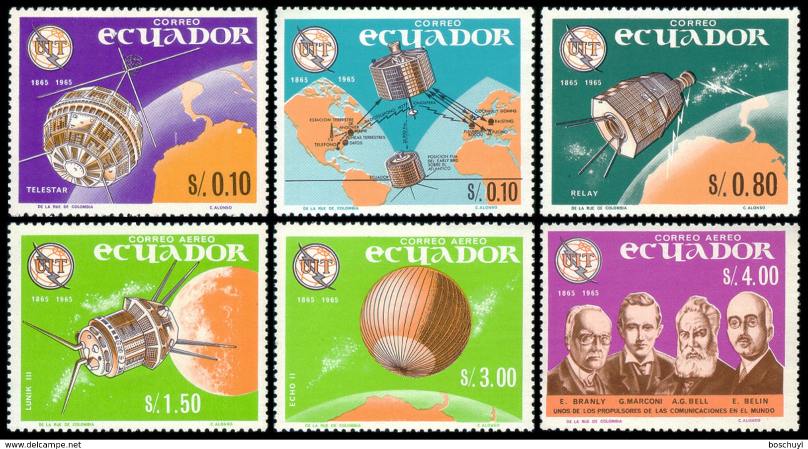 Ecuador, 1966, International Telecommunication Union, ITU, Space, United Nations, MNH, Michel 1190-1195 - Ecuador