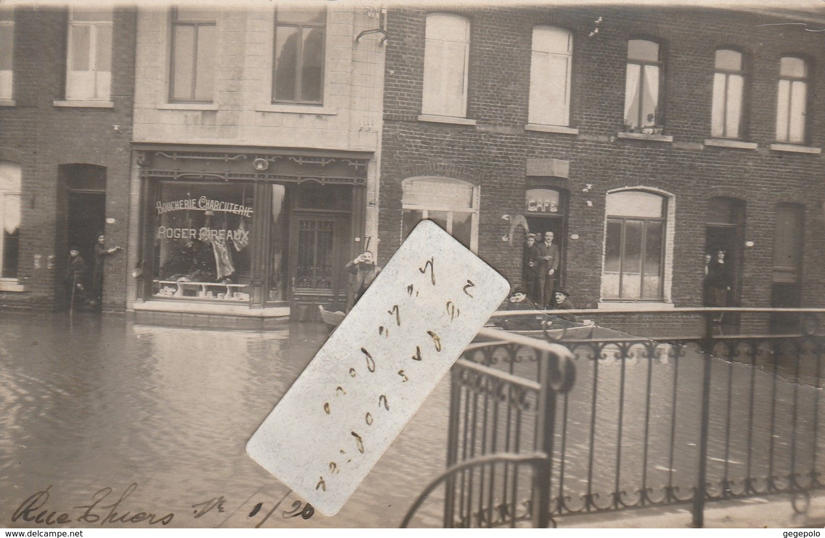 JEUMONT -  La Rue Thiers Inondée En Janvier 1926     ( Carte Photo ) - Jeumont