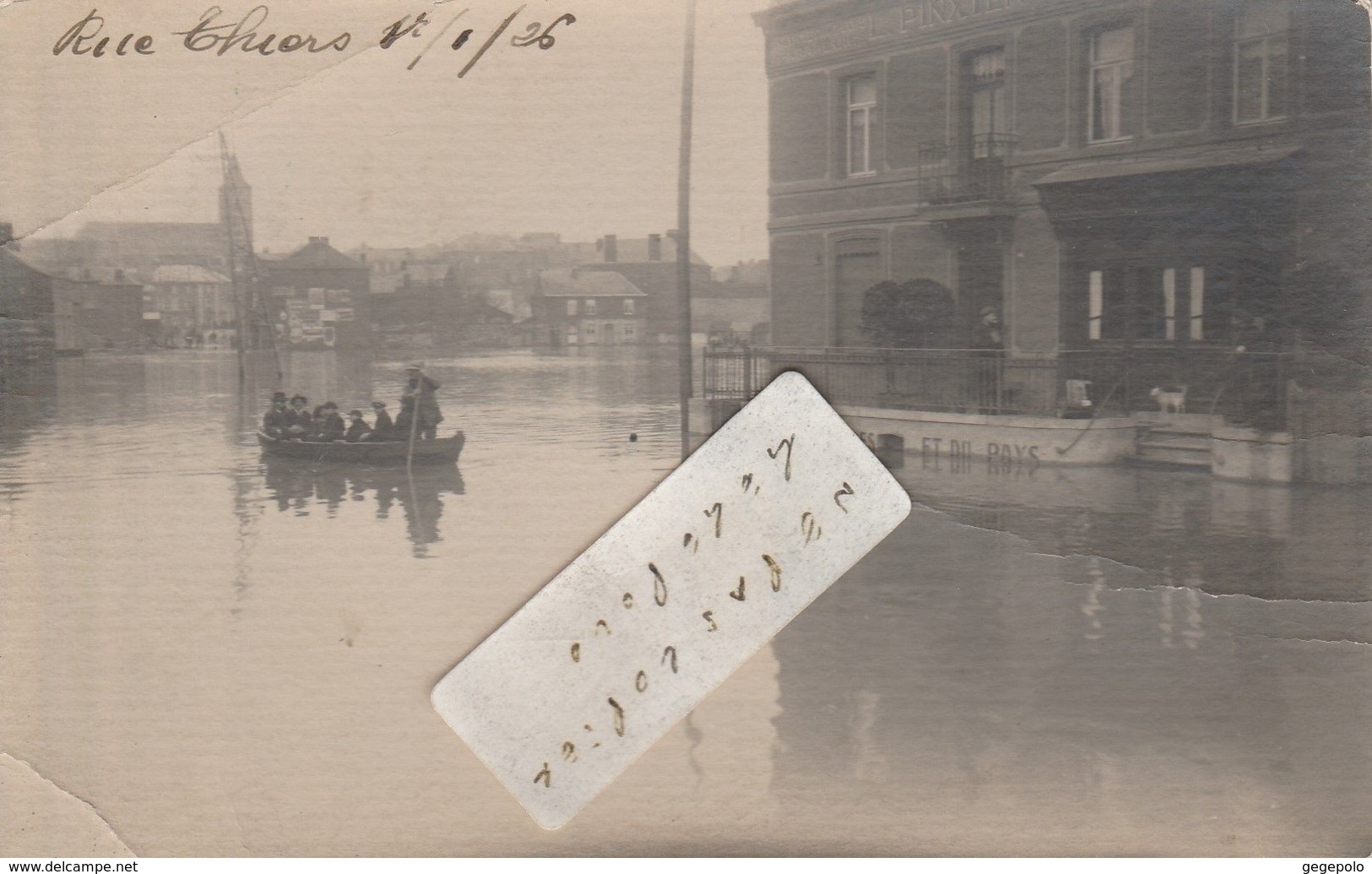 JEUMONT -  La Rue Thiers Inondée En Janvier 1926     ( Carte Photo ) - Jeumont