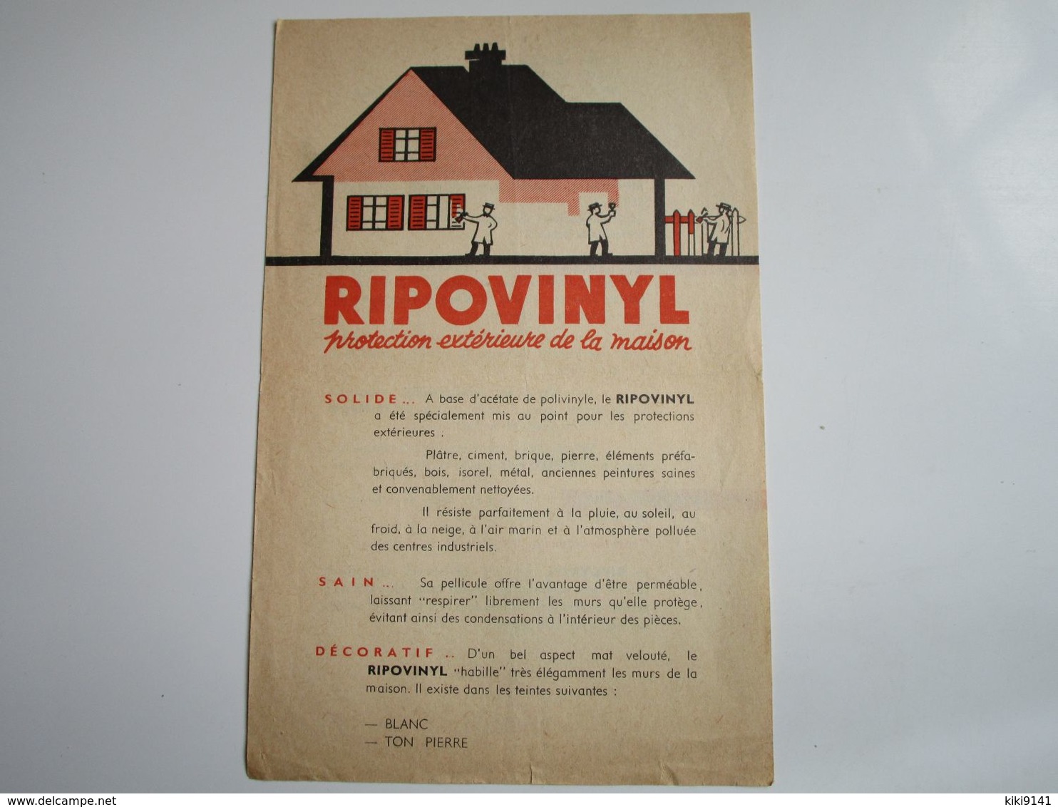 RIPOLIN  - RIPOVINYL Protection Extérieure De La Maison - Publicités