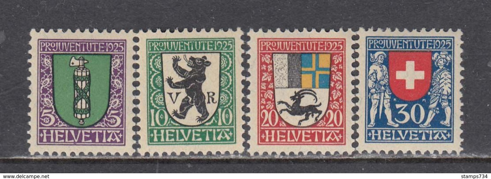 Switzerland 1925 - Pro Juventute: Wappen, Mi-Nr. 214/17, MNH** - Unused Stamps