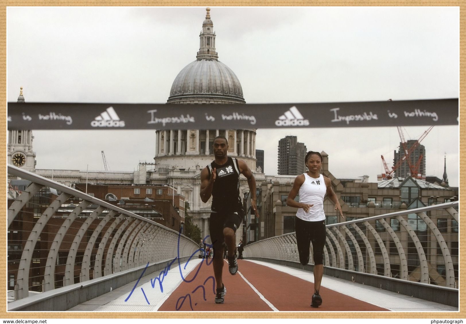 Tyson Gay - American Sprinter - Signed Large Photo - Brussels 2008 - COA - Autres & Non Classés