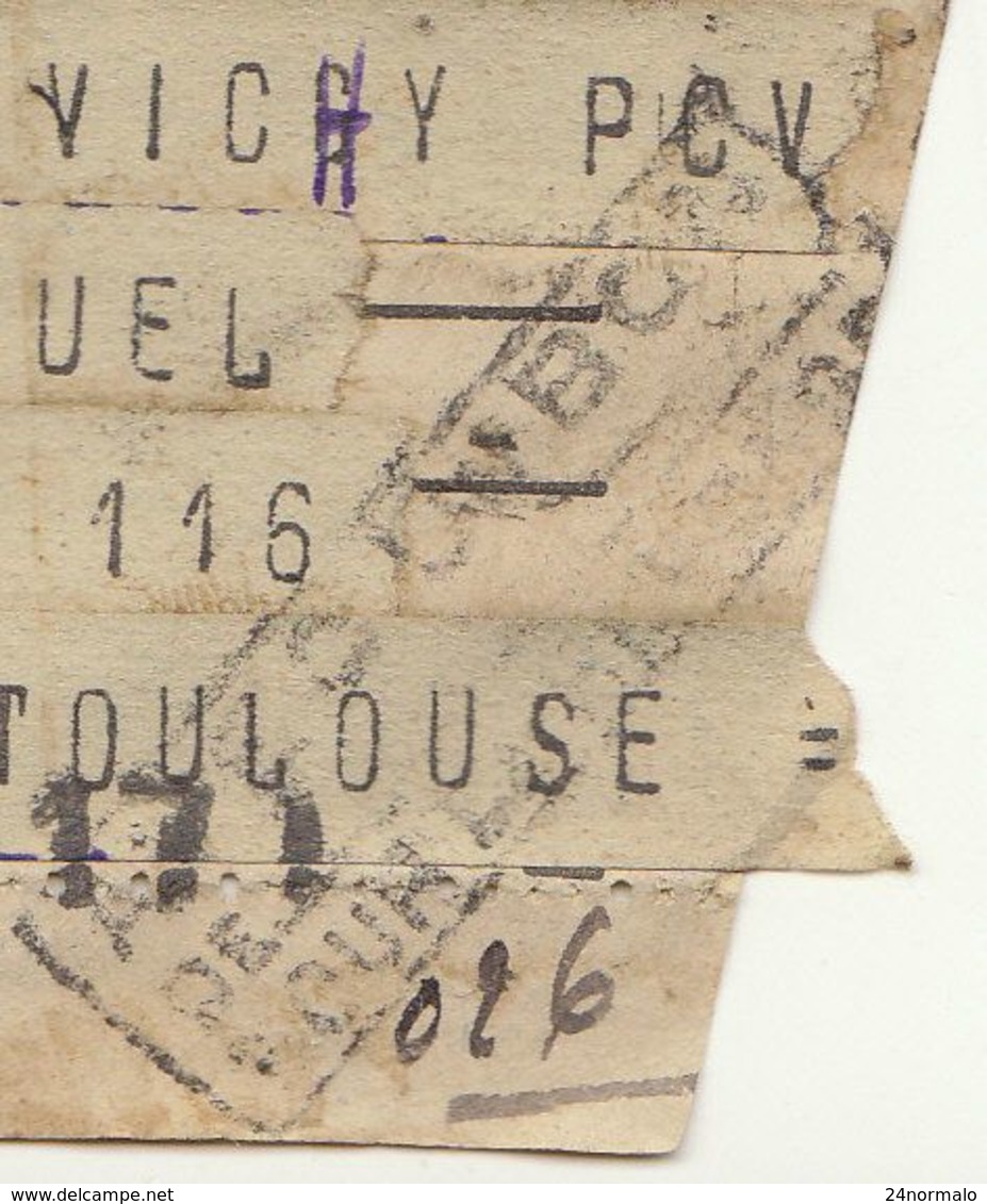 Télégramme Béziers -> Vichy Réexpédié à Toulouse, (1941) (3 Scans) - 2. Weltkrieg 1939-1945