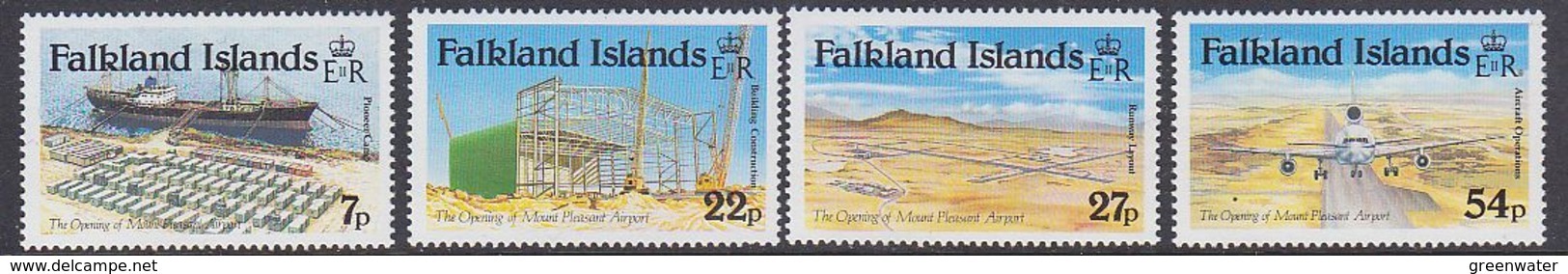 Falkland Islands 1985 Opening Mount Pleasant Airport 4v ** Mnh (48626) - Falkland Islands