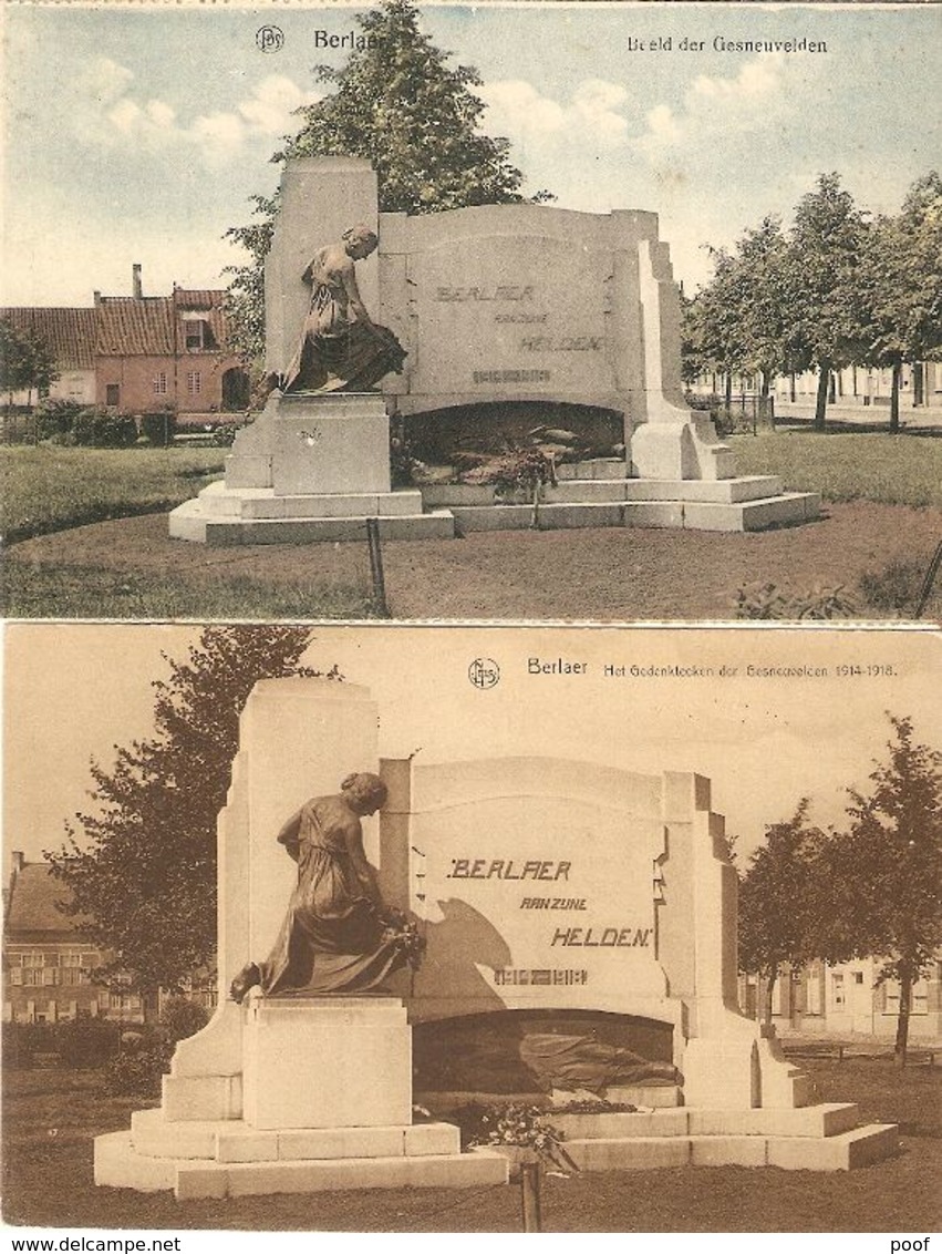 Berlaer / Berlaar : Beeld Der Gesneuvelden 1914-18 ---- 2 Kaarten - Berlaar