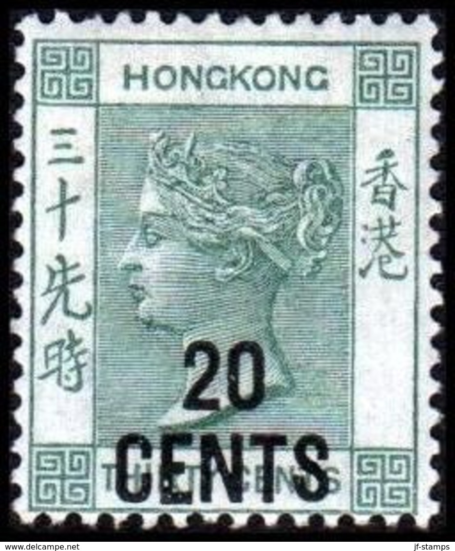 1891. HONG KONG. Victoria 20 CENTS / THIRTHY CENTS. Hinged. (Michel 48 Ib) - JF364466 - Nuovi