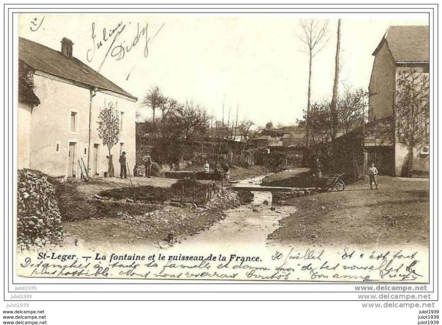 SAINT - LEGER ..-- Le Ruisseau De France . 1908 Vers BORGERHOUT ( Melle Marie POSENAER ) . Voir Verso . - Saint-Léger