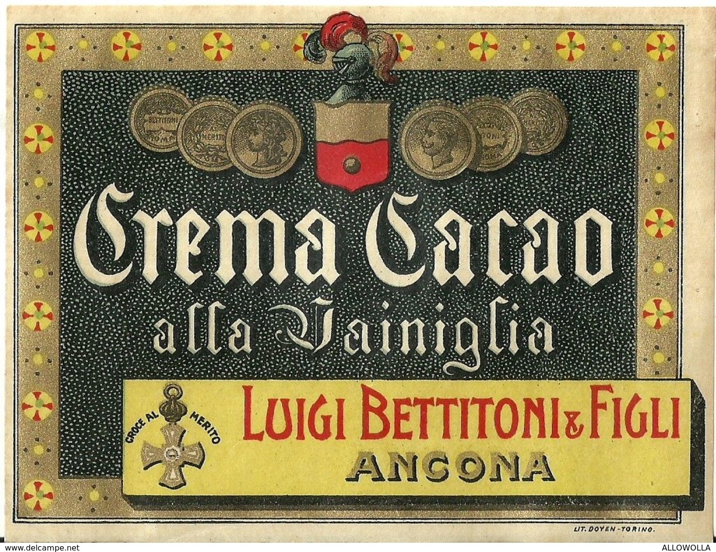 8670 " CREMA CACAO ALLA VANIGLIA - LUIGI BETTITONI & FIGLI-ANCONA  " - Cm. 9,8 X 12,9 - Altri & Non Classificati