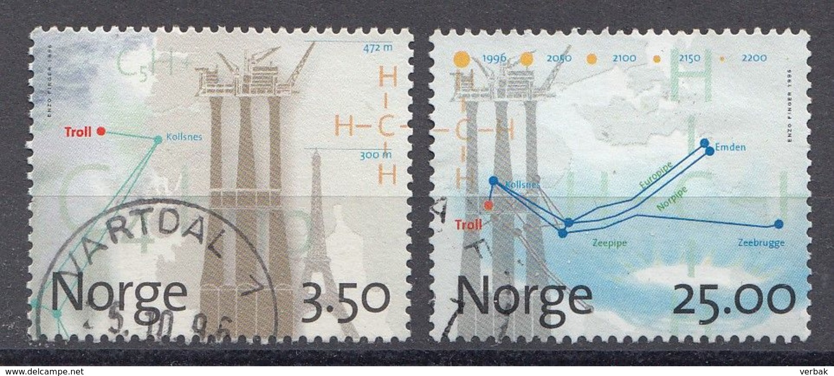 Norvège 1996  Mi.nr: 1211-1212 Beginn Der...  Oblitérés / Used / Gest. - Usados