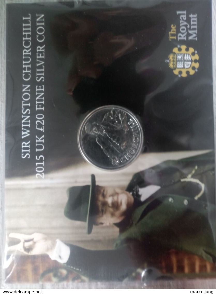 20 Pounds 2015 Winston Churchill Pure Silver Coin United Kingdom - Other & Unclassified