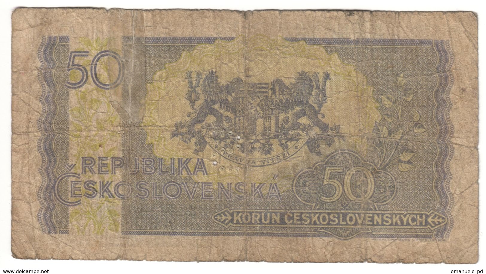 Czechoslovakia 50 Korun 1945 Specimen .J2. - Tchécoslovaquie