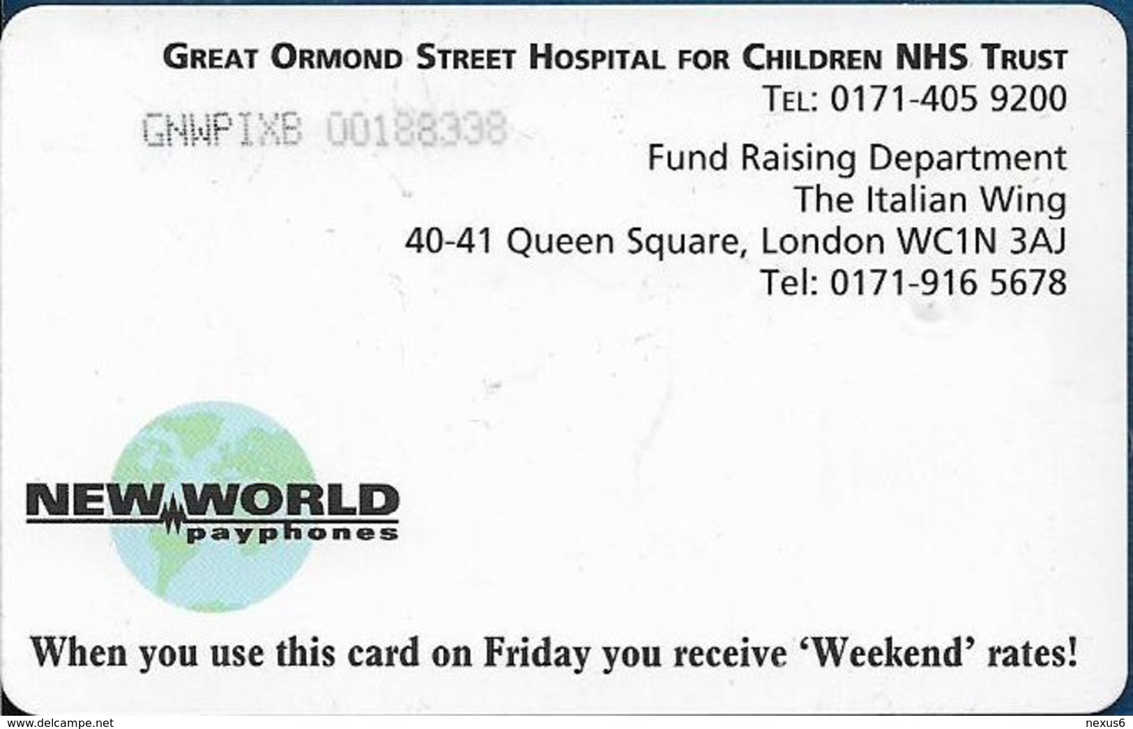 UK - NWP-SmartZ - Great Ormond Street Hospital, NWP009a - Cn. At Top, 5£, 20.000ex, Used - [ 8] Ediciones De Empresas