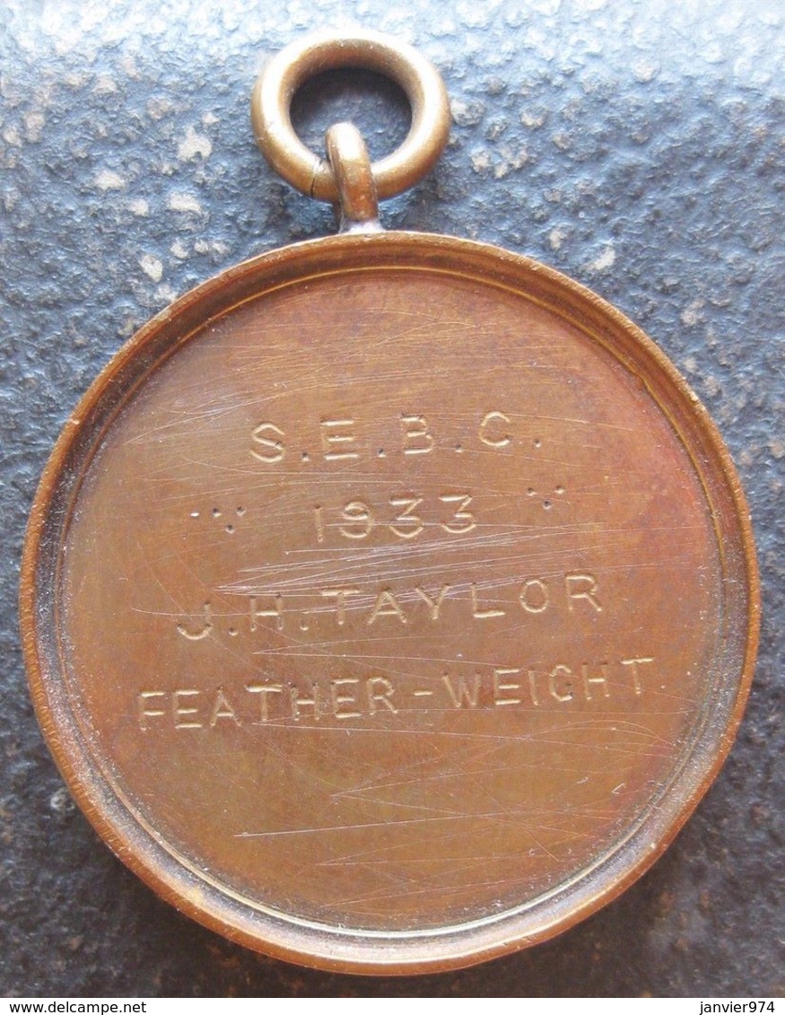 Medaille Boxe Boxing. Feather – Weight S.E.B.C. 1933 J.H. Taylor - Sonstige & Ohne Zuordnung