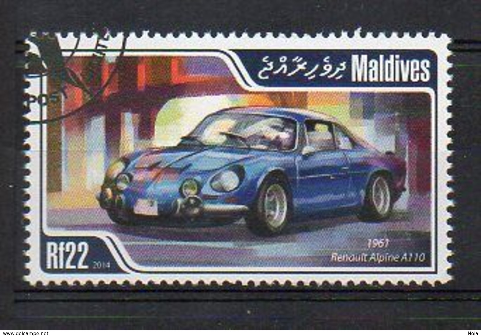 MALDIVES. 2014. CARS. RENAULT ALPINE. CANCELLED (6R1764) - Voitures