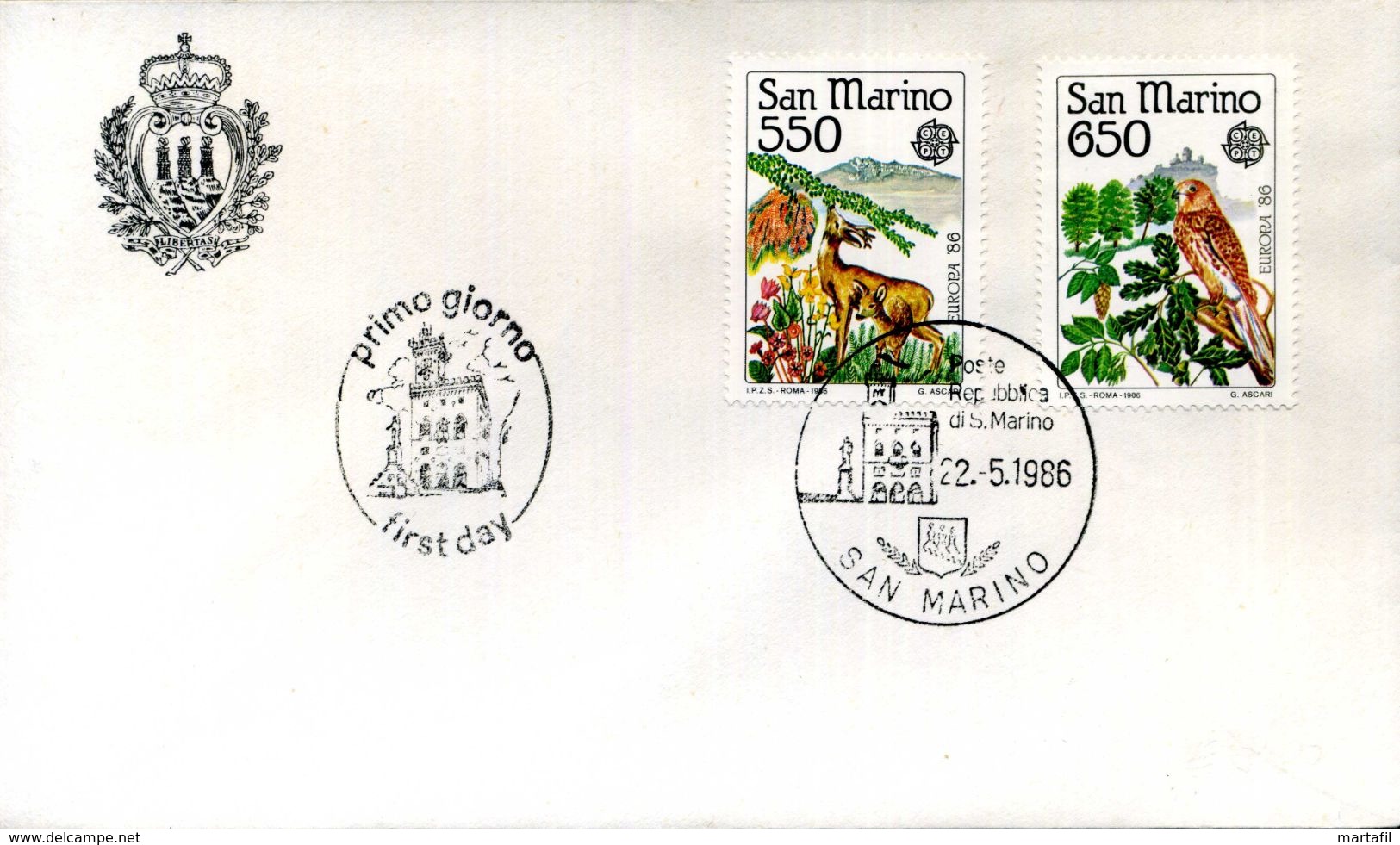 1986 SAN MARINO FDC - FDC