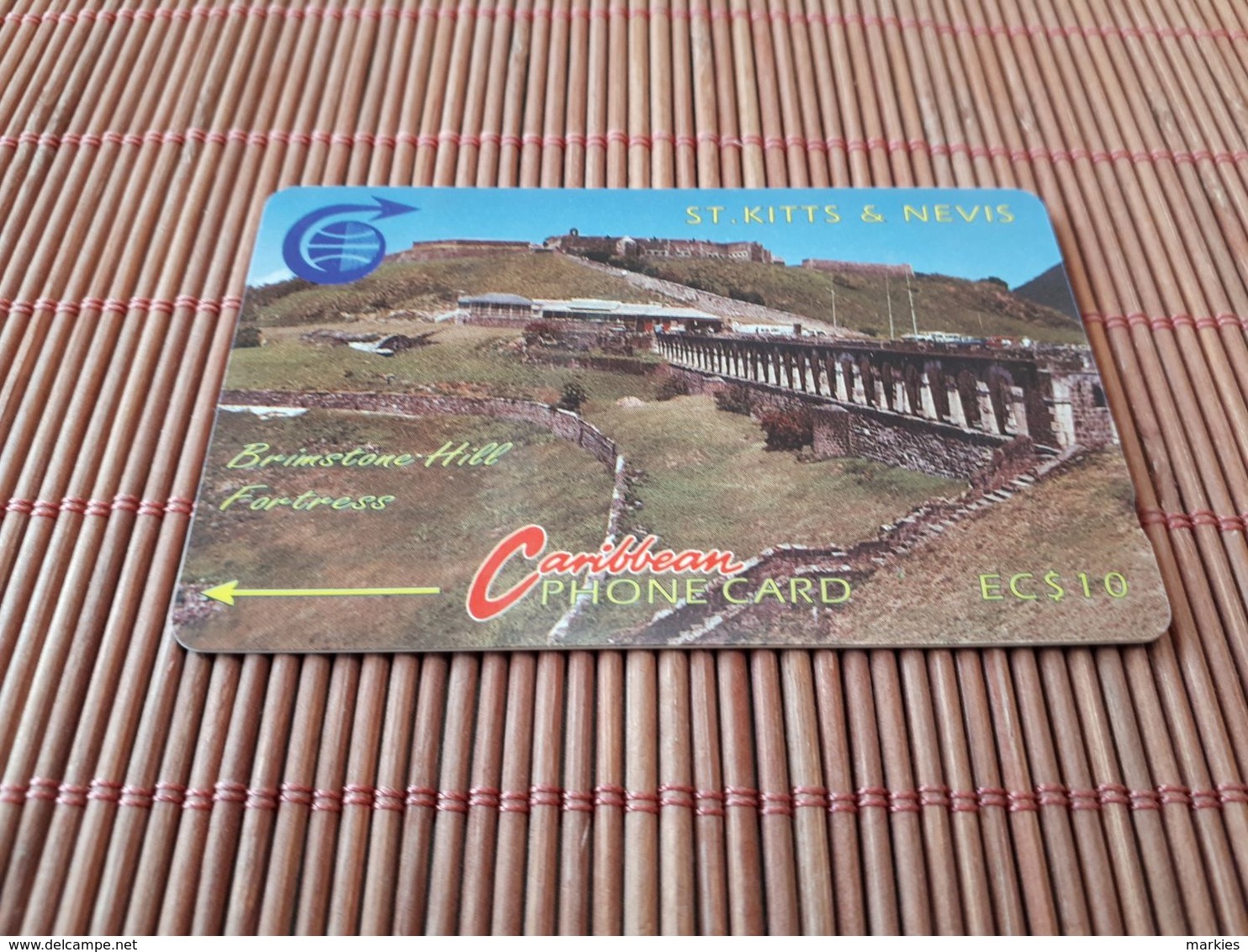 St Kits & Nevis  10 $ Phonecard 3CSKA Used Rare - St. Kitts & Nevis