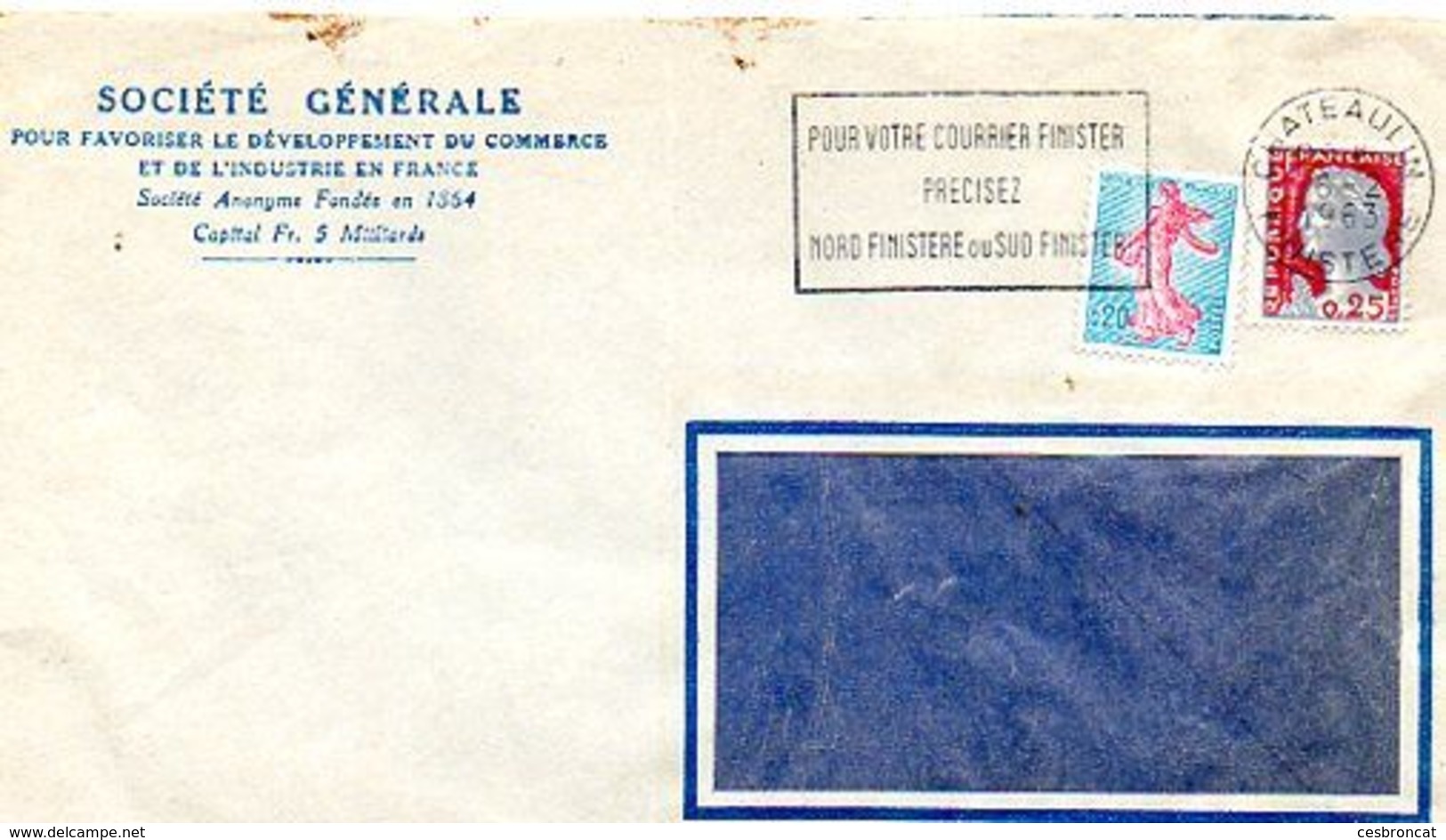 C10   1963 Lettre Indiquez Nord Ou Sud Finistere - 1961-....
