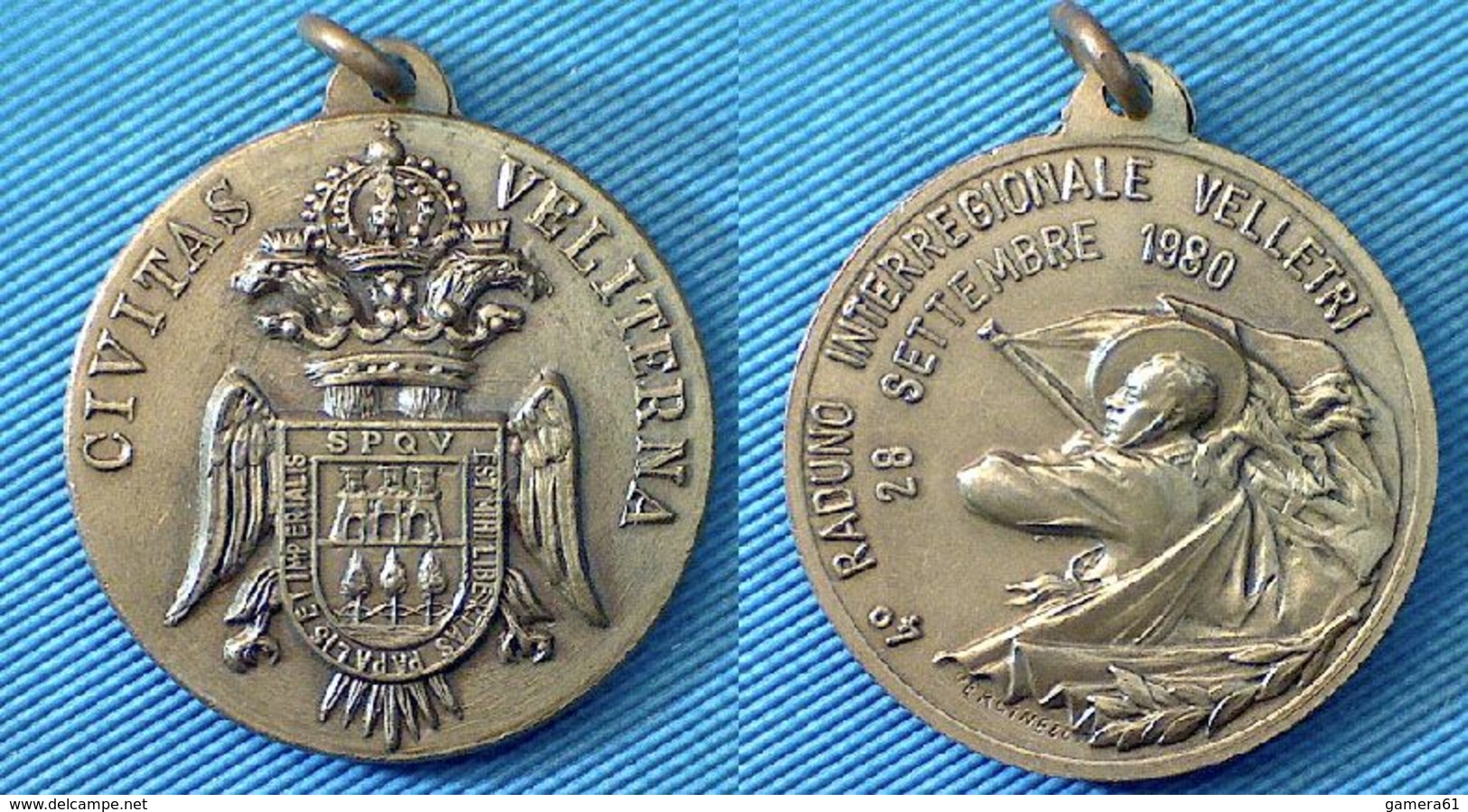 04667 MEDAGLIA MEDAL ESERCITO BERSAGLIERI 4° RADUNO INTERREGIONALE VELLETRI 28 SETTEMBRE 1980 - Professionals/Firms