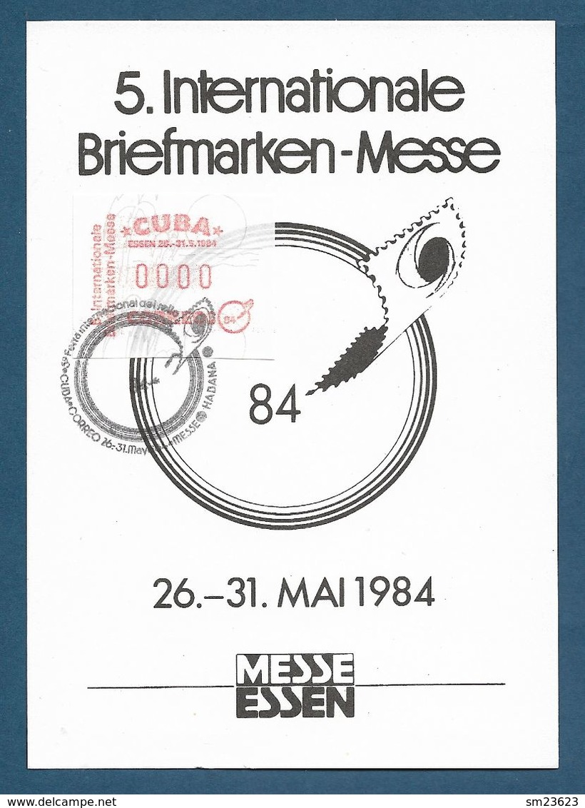 Kuba /Cuba 1984 , ATM , 5. Internationale Briefmarken-Messe - Automatenmarken - Maximum Card - First Day 26.-31.Mai 1984 - Cartes-maximum